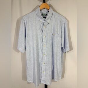 Orvis Men’s Blue Checked Classic Fit Short Sleeved Button Down Shirt - Large